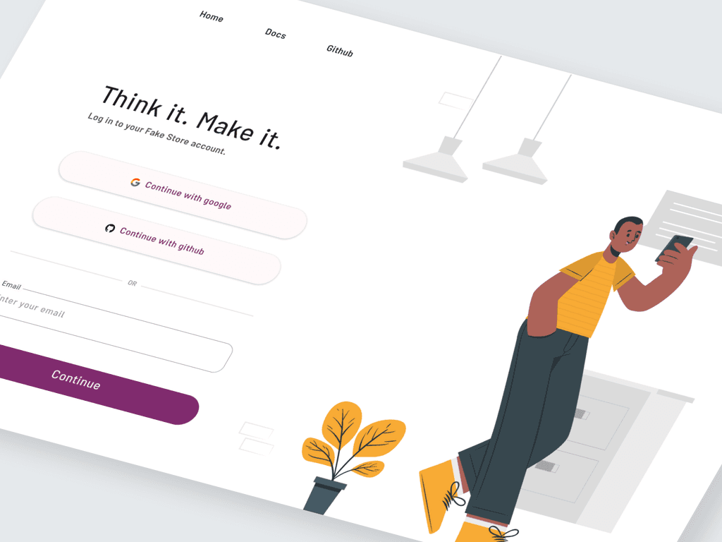 FakeStore API web page concept