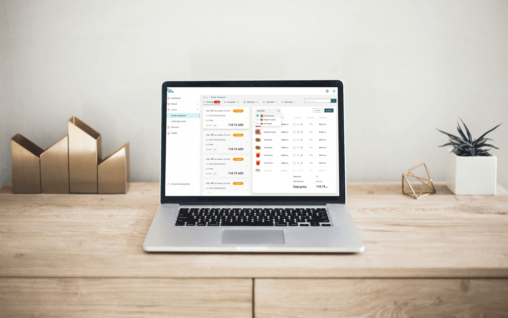 Restaurant management dashboard