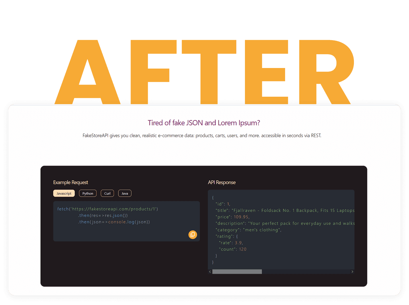 FakeStore API resources experience