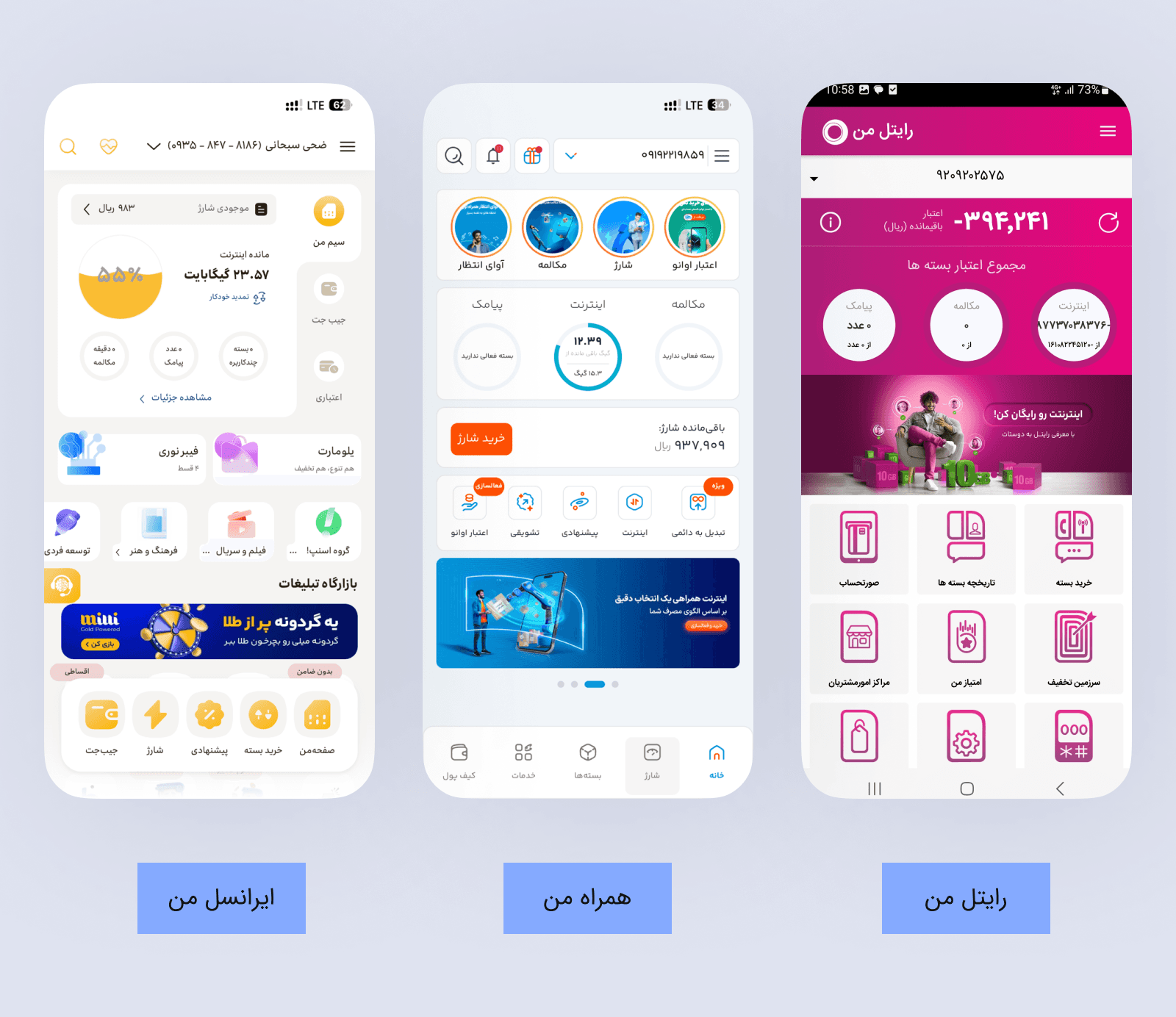 Previous My Rightel dashboard design