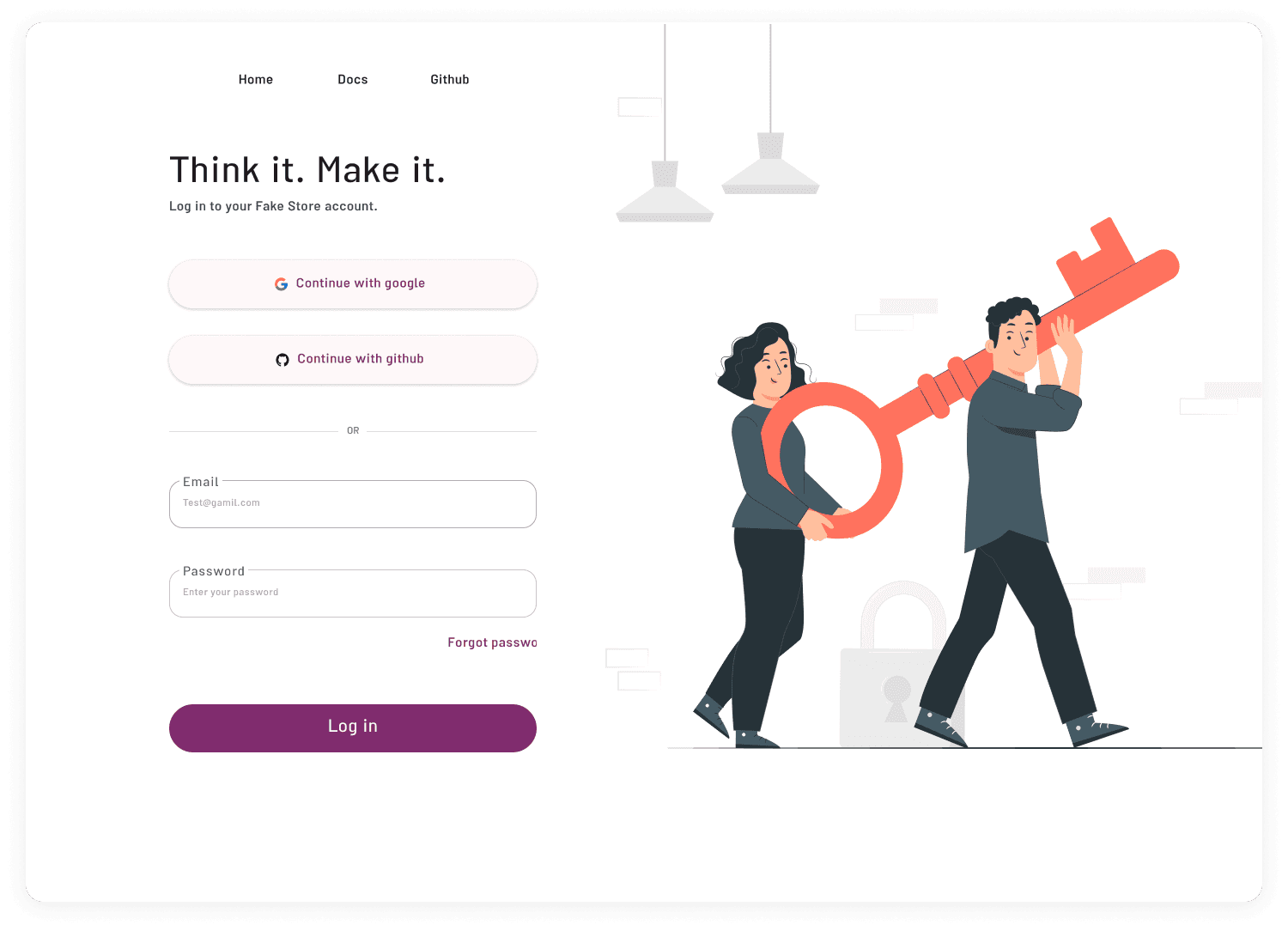 FakeStore API login and profile flow screen 2